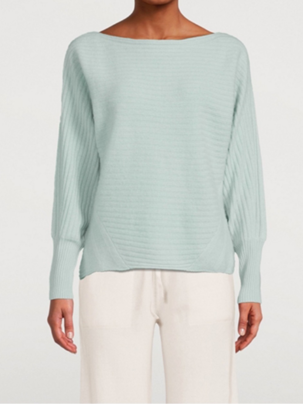 NAADAM Sz S Cashmere Sweater Coastal boatneck Blue Classic Luxury Boho Fall